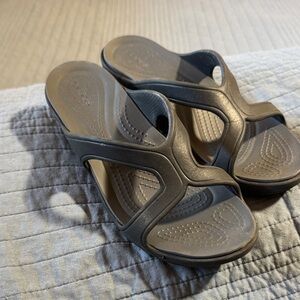 CROCS Women's black Open-Toe Slide Sandals